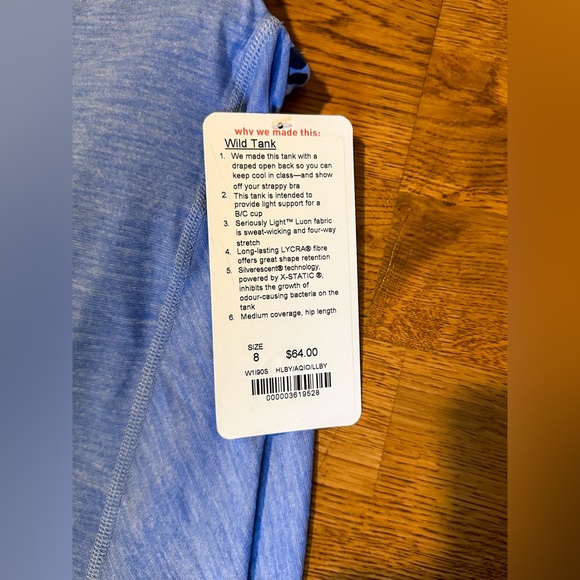 NWT Lululemon🍋 Free To Be Wild Tank in Blue Animal Print Size 8 - Picture 3 of 11